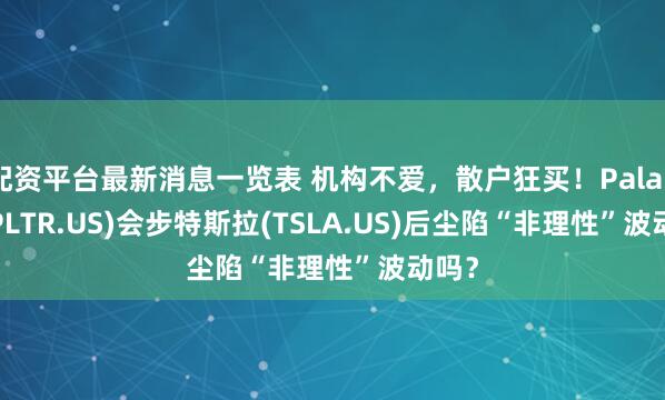 配资平台最新消息一览表 机构不爱，散户狂买！Palantir(PLTR.US)会步特斯拉(TSLA.US)后尘陷“非理性”波动吗？